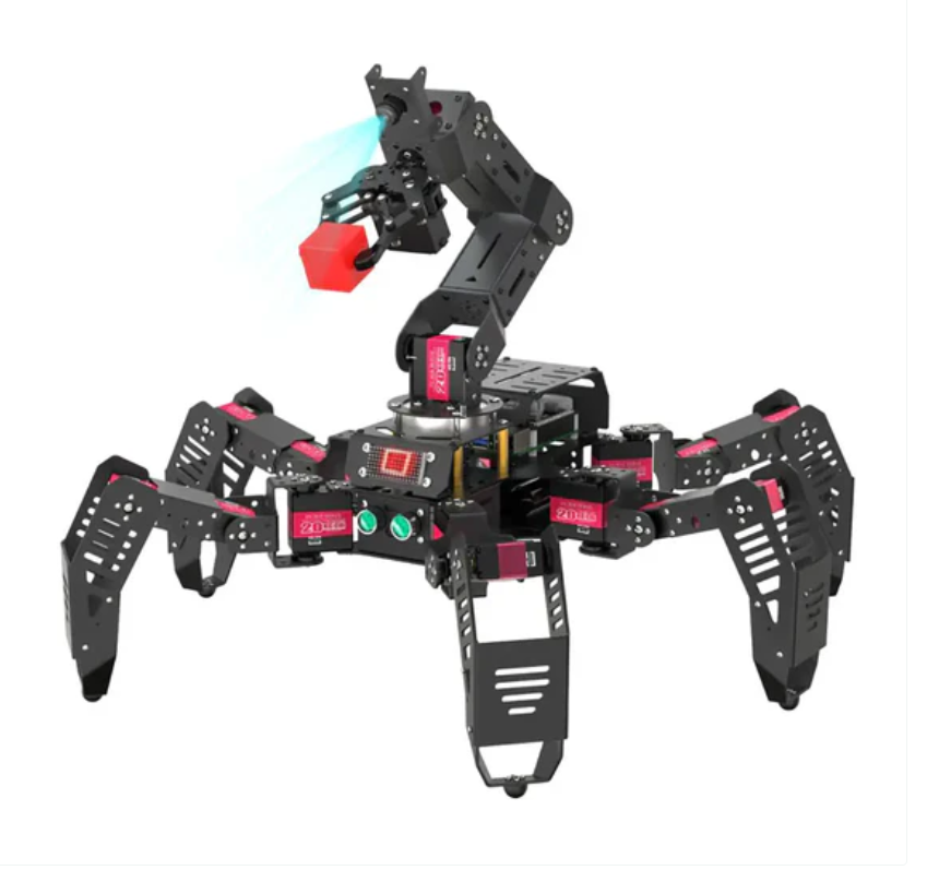 SpiderPi Pro: Hiwonder hexapod robot with AI vision arm powered by Raspberry Pi (including Raspberry Pi 4B 4GB)