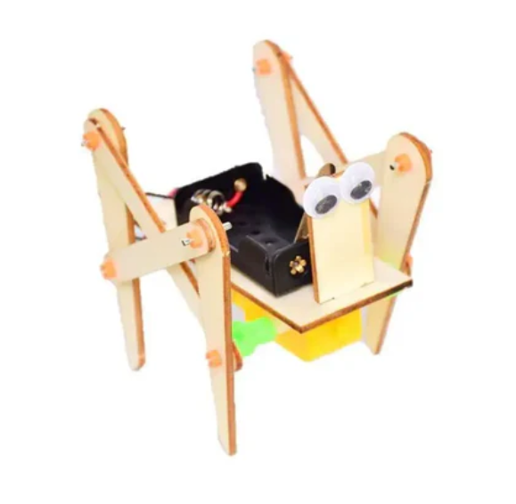 Cytron 사각대 나무 DIY 보행 장난감 로봇(배터리 포함)