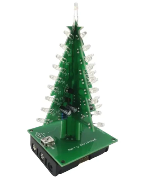 Dagu 3D Christmas Tree DIY Electronic LED Kit withRed/Green/Yellow Flashing Circuit
