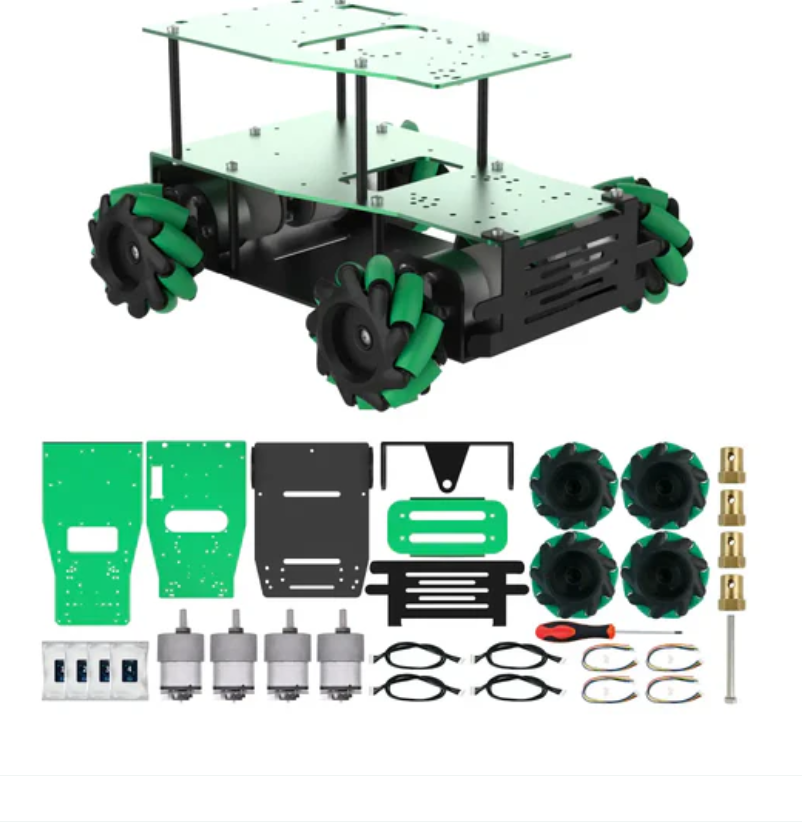 Yahboom Aluminum ROS Robot Car Chassis - Pendulum Suspension Mecanum Wheels - Medium Duty (EN Manual)