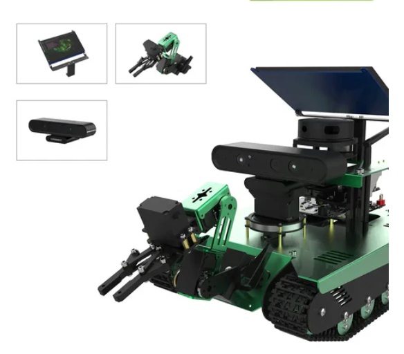 Yahboom Transbot ROS AI Robot for Jetson NANO 4GB, Depth Camera, Radar, Robot Arm, and 7-inch Touchscreen (without Jetson NANO SUB board)