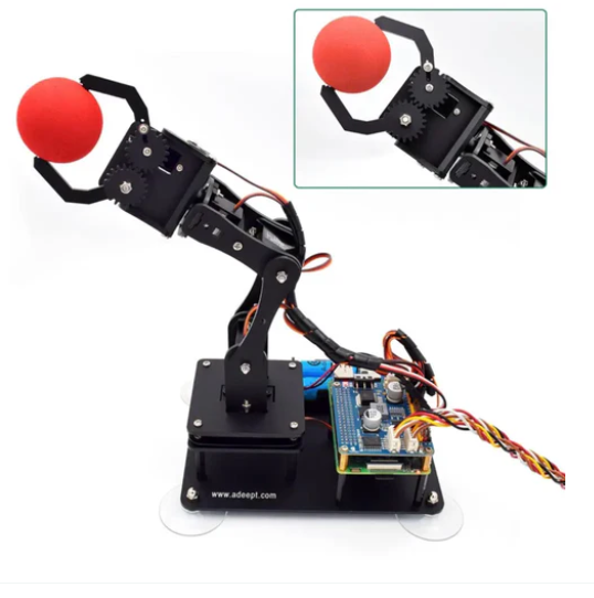 Adeept 5-DOF programmable robotic arm black kit, suitable for Raspberry Pi